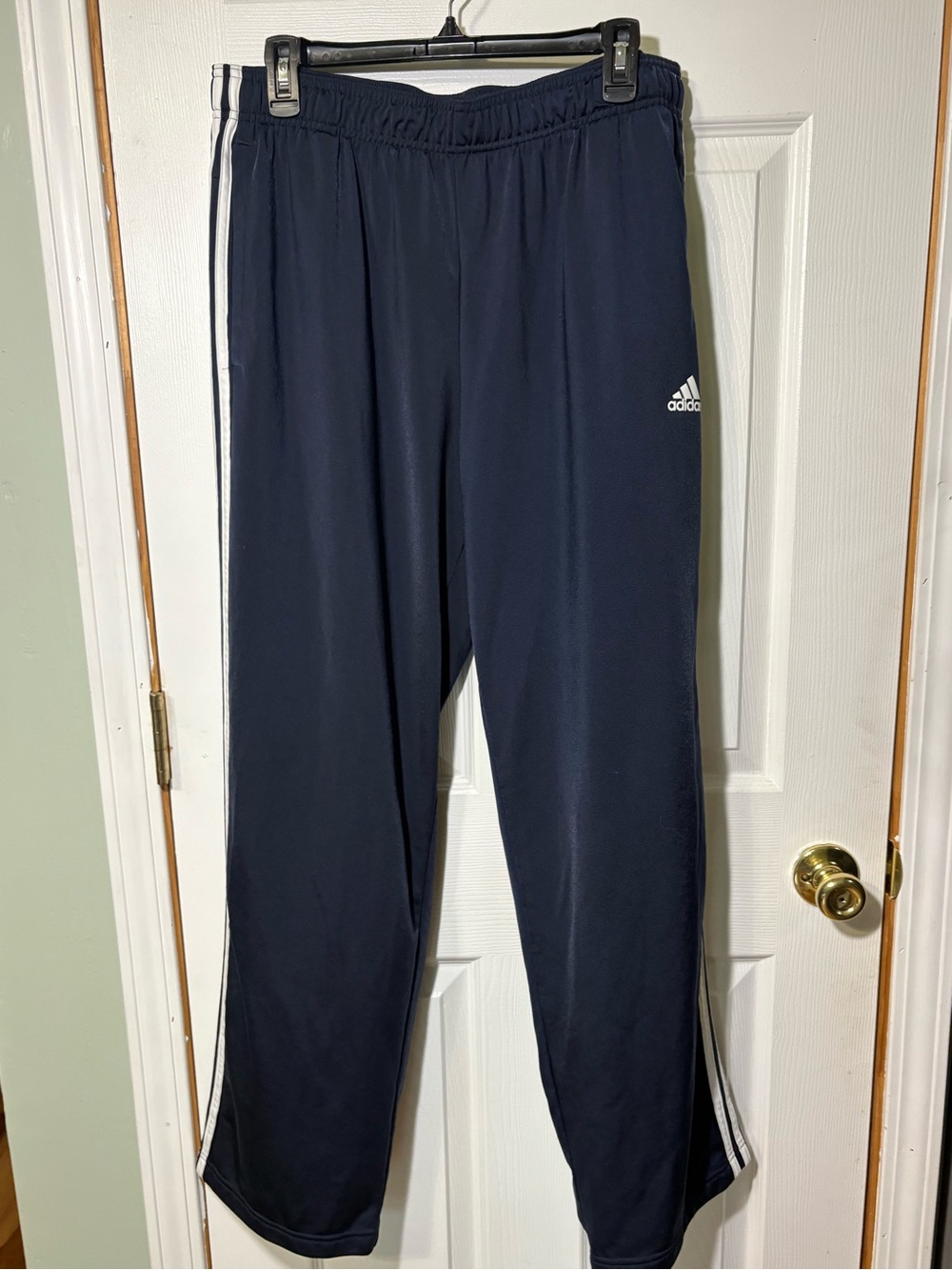 adidas Navy Joggers with White Side Stripes